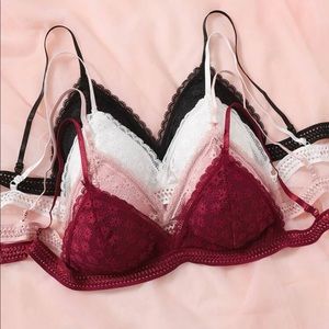 4 pack Floral Lace Triangle Bralette